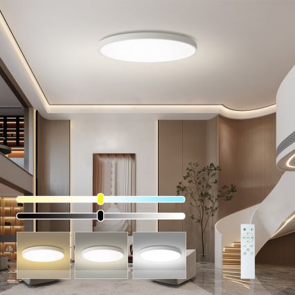 Brilagi - димируемо таванно осветително тяло POOL SMART LED/180W/230V 3000-6000K Ø 120 см Wi-Fi Tuya бяло + дистанционно управление