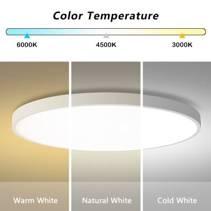 Brilagi - димируемо таванно осветително тяло POOL SMART LED/180W/230V 3000-6000K Ø 120 см Wi-Fi Tuya бяло + дистанционно управление