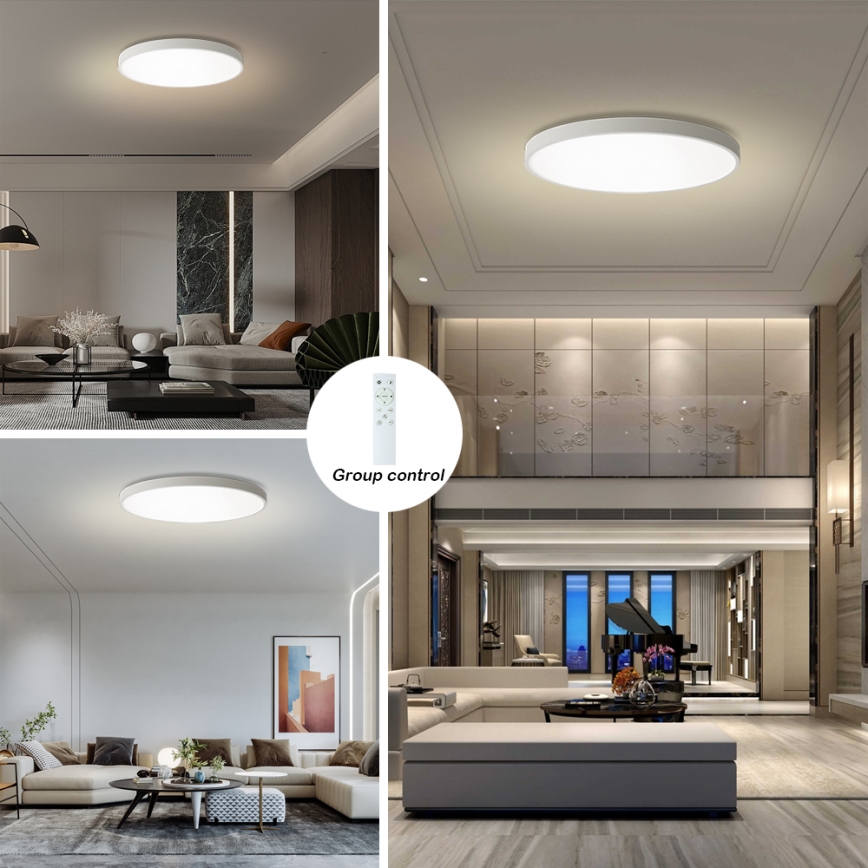 Brilagi - димируемо таванно осветително тяло POOL SMART LED/180W/230V 3000-6000K Ø 120 см Wi-Fi Tuya бяло + дистанционно управление