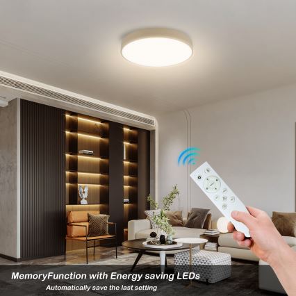 Brilagi - LED димируемо таванно осветително тяло POOL SMART LED/48W/230V 3000-6000K Ø 40 см Wi-Fi Tuya бежово + дистанционно управление