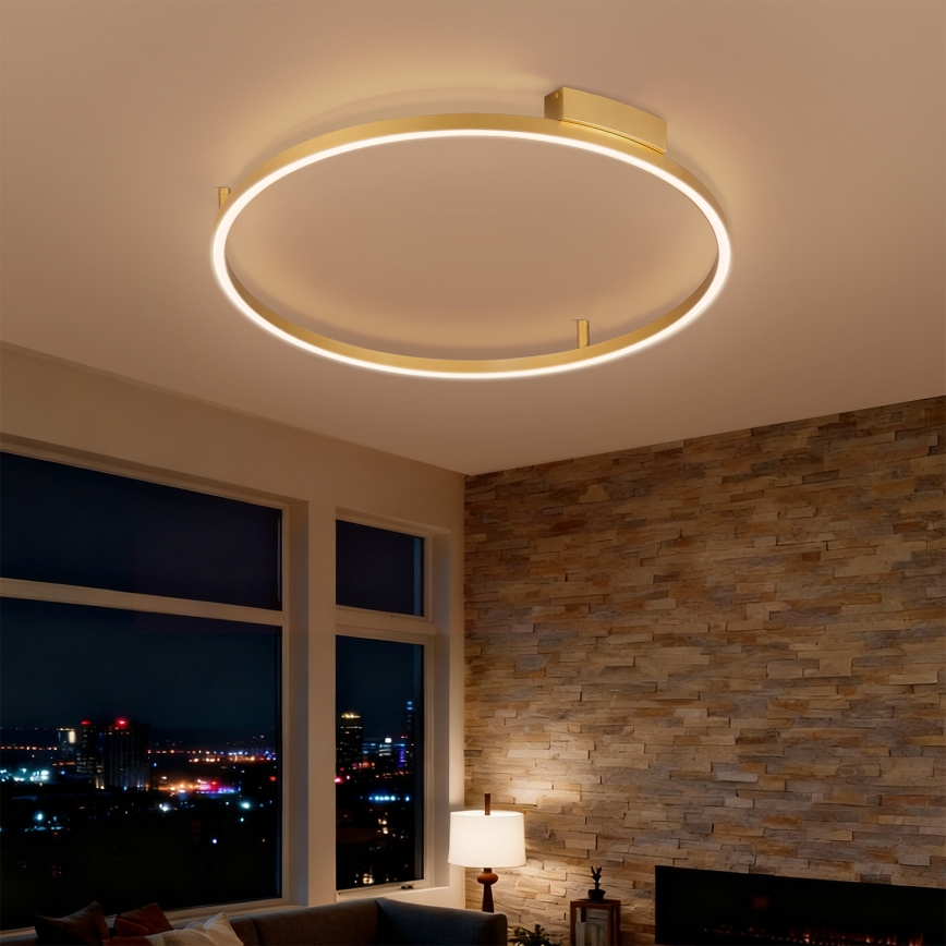 Brilagi - димируем LED таванен плафон PORTOFINO LED/60W/230V 3000-6000K pr. 80 cm златен + дистанционно управление