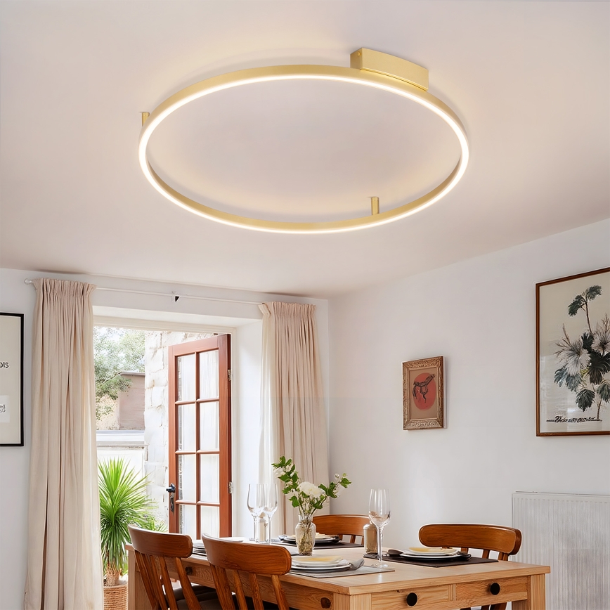 Brilagi - димируем LED таванен плафон PORTOFINO LED/60W/230V 3000-6000K pr. 80 cm златен + дистанционно управление