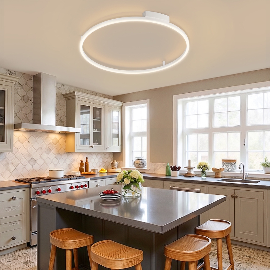 Brilagi - LED димируемо таванно осветително тяло PORTOFINO LED/60W/230V 3000-6000K Ø 80 см бяло + дистанционно управление