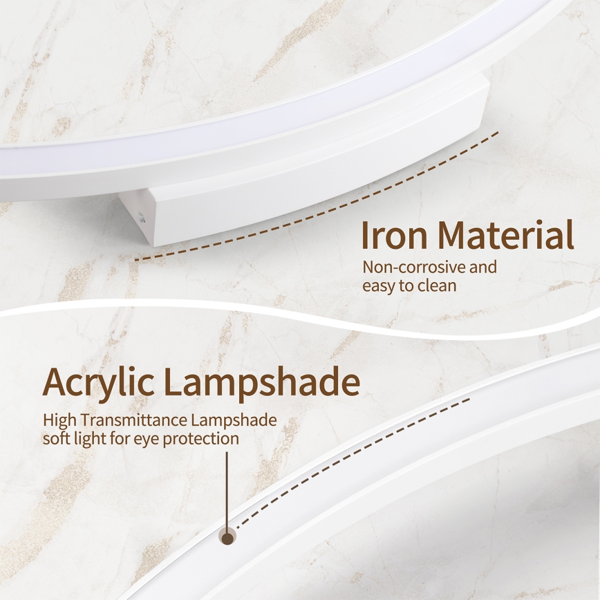 Brilagi - LED димируемо таванно осветително тяло PORTOFINO LED/60W/230V 3000-6000K Ø 80 см бяло + дистанционно управление