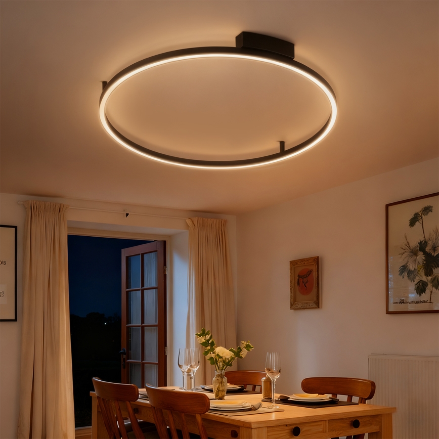 Brilagi - Димируем LED таванен плафон PORTOFINO LED/60W/230V 3000-6000K диаметър 80 см черен + дистанционно управление