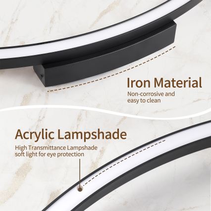 Brilagi - Димируем LED таванен плафон PORTOFINO LED/60W/230V 3000-6000K диаметър 80 см черен + дистанционно управление