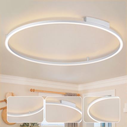 Brilagi - Димируемо таванно осветително тяло PORTOFINO LED/85W/230V 3000-6000K Ø 120 см, сребристо + дистанционно управление