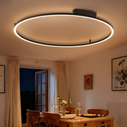 Brilagi - LED димируемо таванно осветително тяло PORTOFINO LED/85W/230V 3000-6000K диаметър 120 cm черно + дистанционно управление