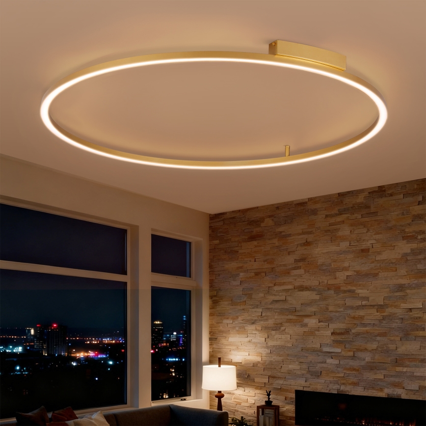 Brilagi - Димируемо LED таванно осветително тяло PORTOFINO LED/85W/230V 3000–6000K Ø 120 см златисто + дистанционно управление