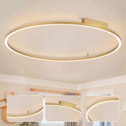 Brilagi - Димируемо LED таванно осветително тяло PORTOFINO LED/85W/230V 3000–6000K Ø 120 см златисто + дистанционно управление