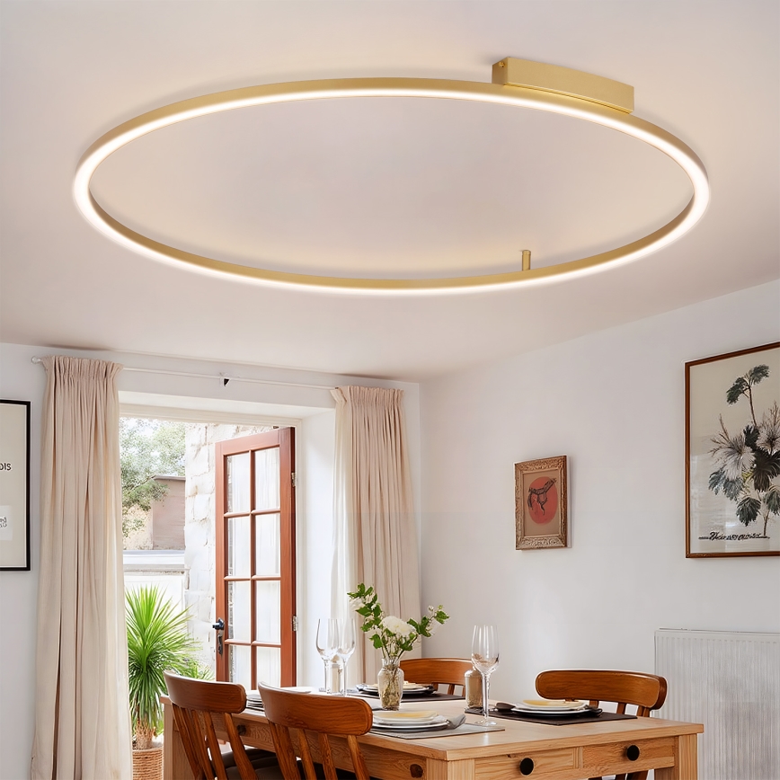 Brilagi - Димируемо LED таванно осветително тяло PORTOFINO LED/85W/230V 3000–6000K Ø 120 см златисто + дистанционно управление