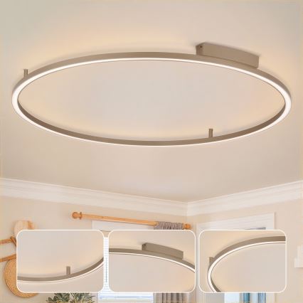 Brilagi - Димируемо LED таванно осветително тяло PORTOFINO LED/85W/230V 3000-6000K диаметър 120 см бежово + дистанционно управление