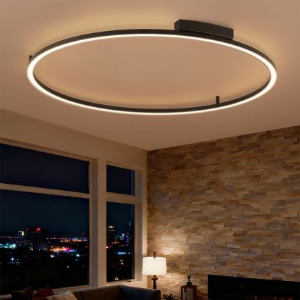 Brilagi - LED Димируемо таванно осветително тяло PORTOFINO LED/85W/230V 3000-6000K Ø 120 cm черно + дистанционно управление