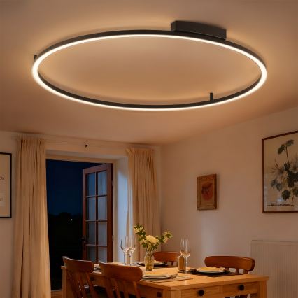 Brilagi - LED Димируемо таванно осветително тяло PORTOFINO LED/85W/230V 3000-6000K Ø 120 cm черно + дистанционно управление