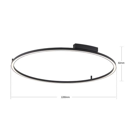 Brilagi - LED Димируемо таванно осветително тяло PORTOFINO LED/85W/230V 3000-6000K Ø 120 cm черно + дистанционно управление