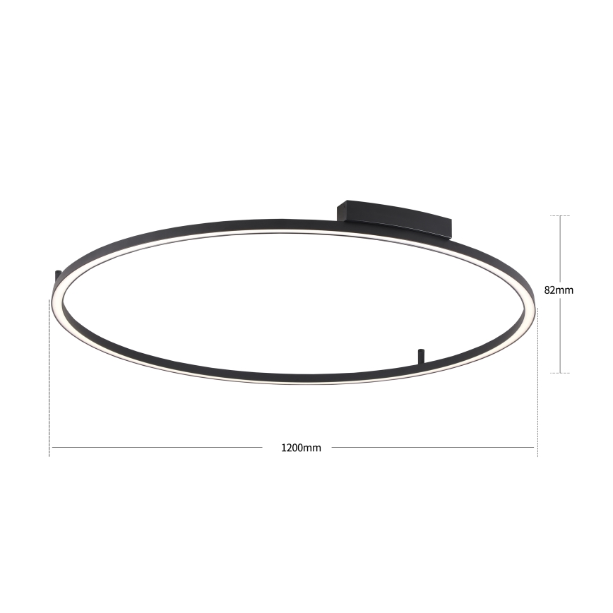 Brilagi - LED Димируемо таванно осветително тяло PORTOFINO LED/85W/230V 3000-6000K Ø 120 cm черно + дистанционно управление