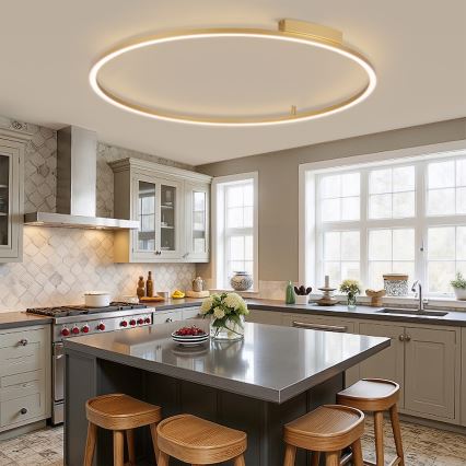 Brilagi - Димируемо LED таванно осветително тяло PORTOFINO LED/85W/230V 3000-6000K Ø 120 см златисто + дистанционно управление