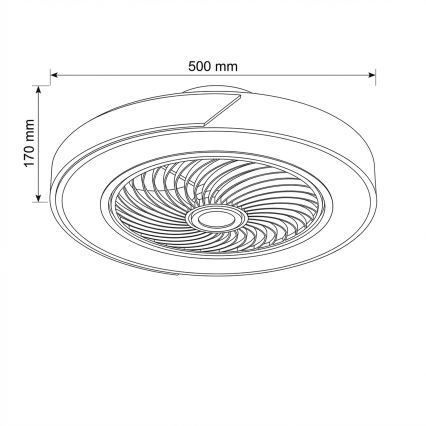 Brilagi - Димируемо LED таванно осветително тяло с вентилатор 38W/230V 3000-6500K Ø 50 см розово/дъб + дистанционно управление