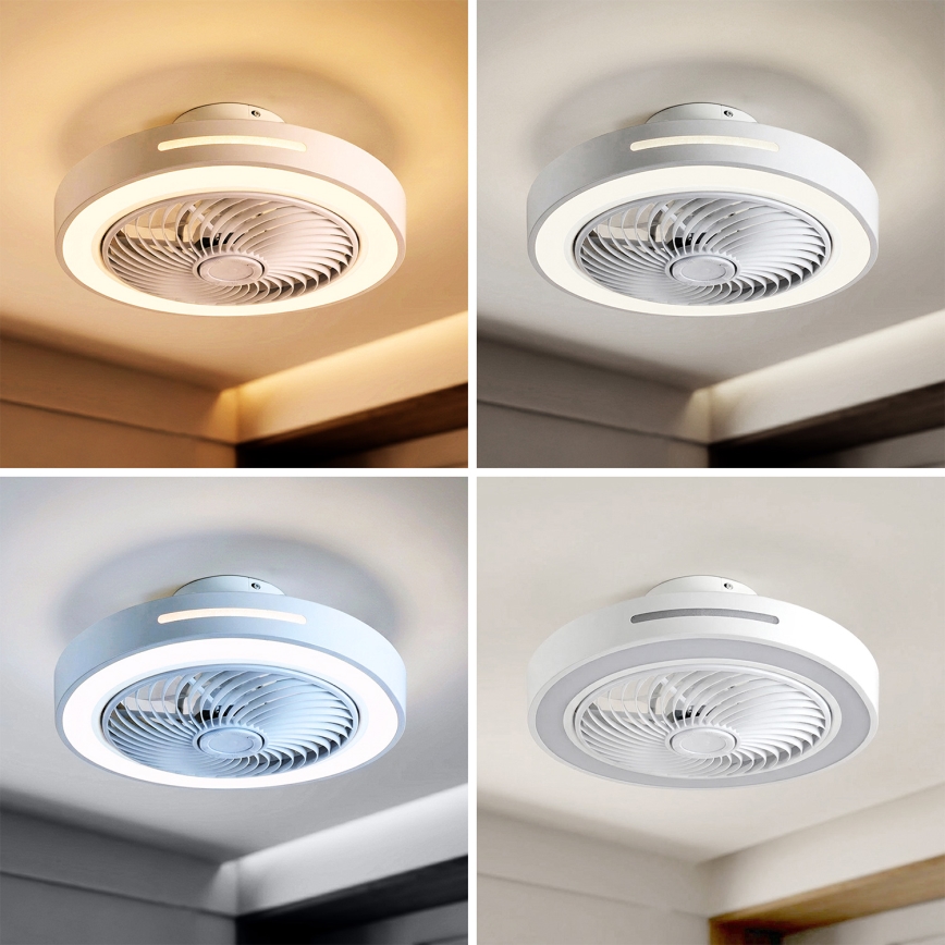 Brilagi - LED димируема таванна лампа с вентилатор LED/38W/230V 3000-6500K 3000-6500K Ø 46 см бяла + дистанционно управление