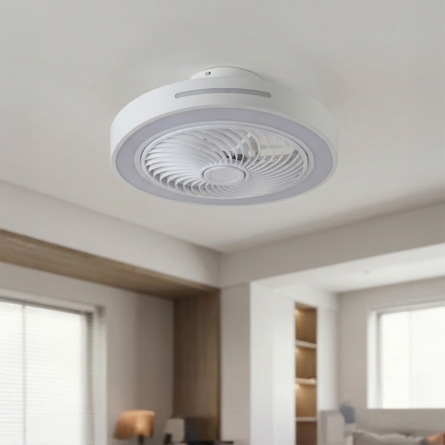 Brilagi - LED димируема таванна лампа с вентилатор LED/38W/230V 3000-6500K 3000-6500K Ø 46 см бяла + дистанционно управление