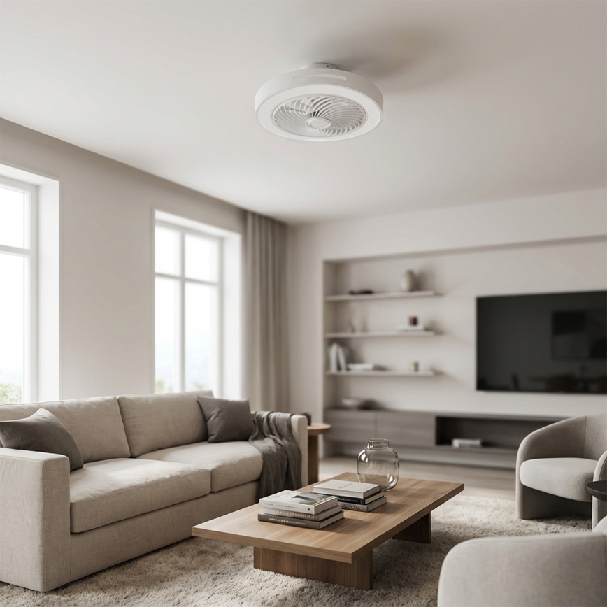 Brilagi - LED димируема таванна лампа с вентилатор LED/38W/230V 3000-6500K 3000-6500K Ø 46 см бяла + дистанционно управление