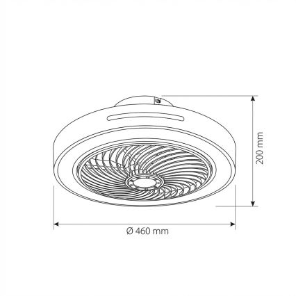 Brilagi - LED димируема таванна лампа с вентилатор LED/38W/230V 3000-6500K 3000-6500K Ø 46 см бяла + дистанционно управление