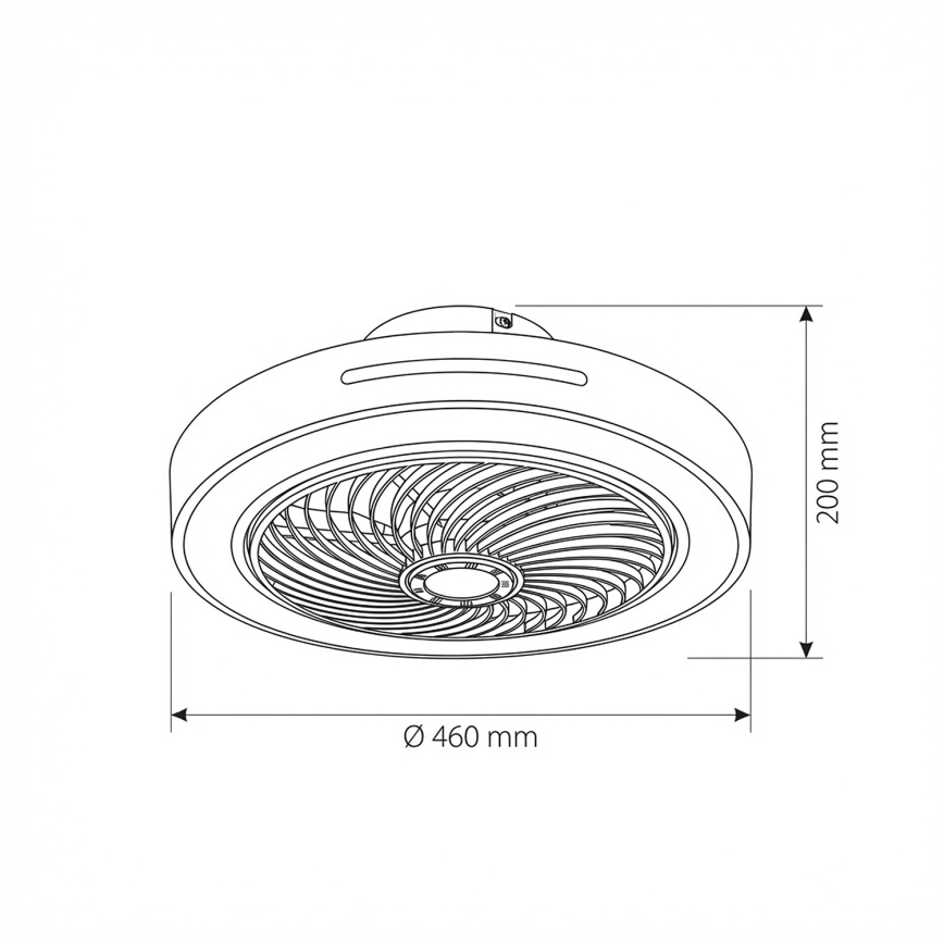 Brilagi - LED димируема таванна лампа с вентилатор LED/38W/230V 3000-6500K 3000-6500K Ø 46 см бяла + дистанционно управление