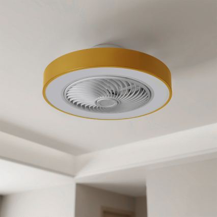 Brilagi - Димируемо LED таванно осветително тяло с вентилатор LED/38W/230V 3000-6500K Ø 50 cm златисто + дистанционно управление
