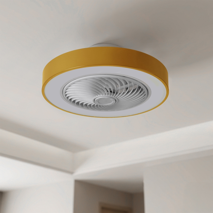 Brilagi - димируемо LED таванно осветително тяло с вентилатор LED/38W/230V 3000-6500K 3000-6500K Ø 50 см златно + дистанционно управление