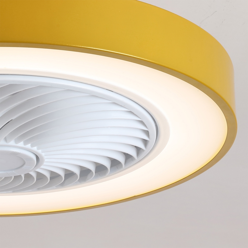 Brilagi - димируемо LED таванно осветително тяло с вентилатор LED/38W/230V 3000-6500K 3000-6500K Ø 50 см златно + дистанционно управление