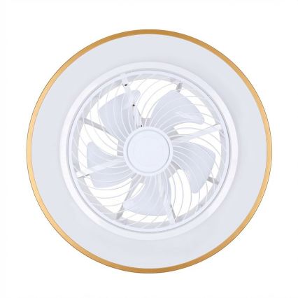 Brilagi - димируемо LED таванно осветително тяло с вентилатор LED/38W/230V 3000-6500K 3000-6500K Ø 50 см златно + дистанционно управление