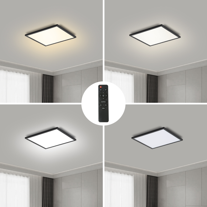 Brilagi - димируемо таванно осветително тяло SLIMFRAME LED/25W/230V 30x30 cm 3000-6000K черно + дистанционно управление