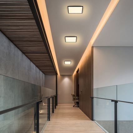 Brilagi - димируемо таванно осветително тяло SLIMFRAME LED/25W/230V 30x30 cm 3000-6000K черно + дистанционно управление