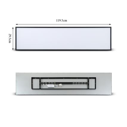 Brilagi - LED димируемо таванно осветително тяло SLIMFRAME LED/58W/230V 120x30 см 3000-6000K черно + дистанционно управление