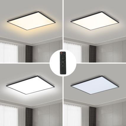 Brilagi - LED димируемо таванно осветително тяло SLIMFRAME LED/58W/230V 60x60 см 3000-6000K черно + дистанционно управление