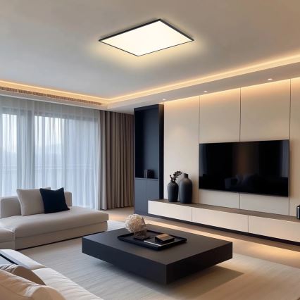 Brilagi - LED димируемо таванно осветително тяло SLIMFRAME LED/58W/230V 60x60 см 3000-6000K черно + дистанционно управление