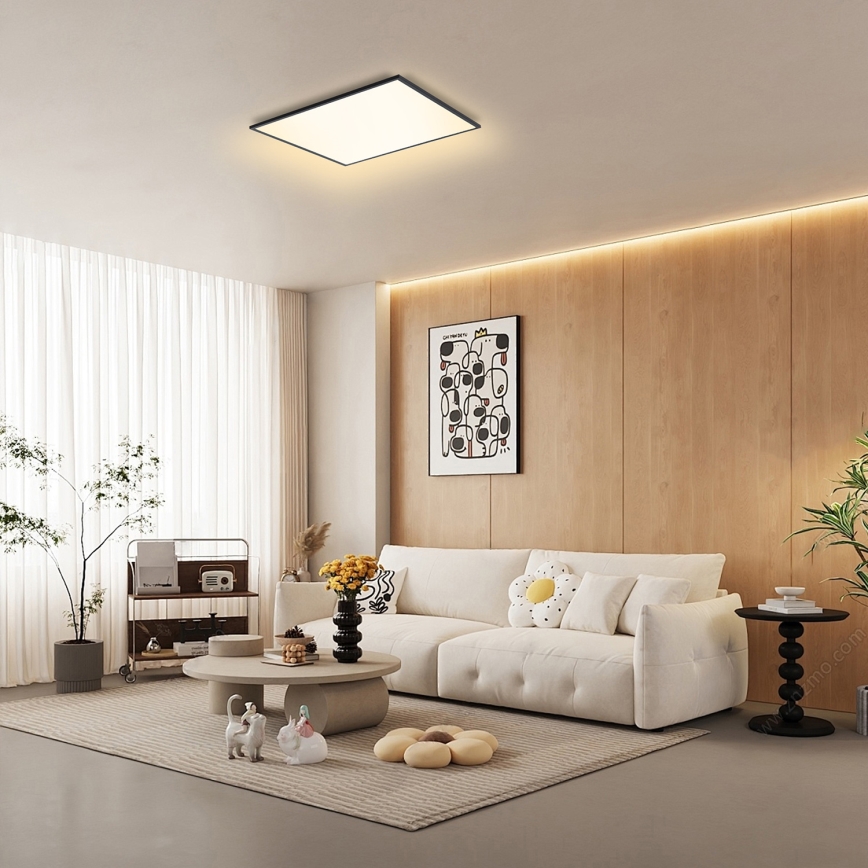Brilagi - LED димируемо таванно осветително тяло SLIMFRAME LED/58W/230V 60x60 см 3000-6000K черно + дистанционно управление