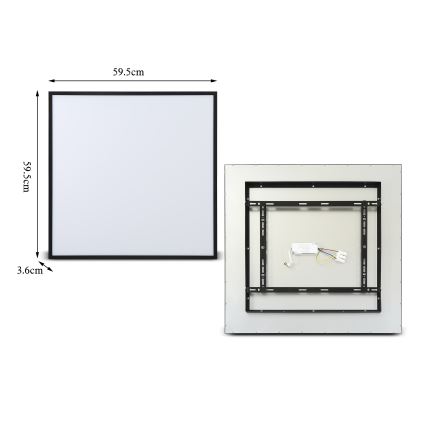 Brilagi - LED димируемо таванно осветително тяло SLIMFRAME LED/58W/230V 60x60 см 3000-6000K черно + дистанционно управление