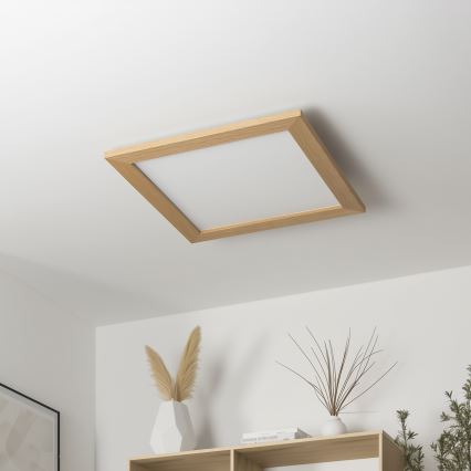 Brilagi - Димируема таванна лампа SLIMFRAME WOOD LED/36W/230V 49,5x49,5 cm 3000-6000K кафява + дистанционно управление