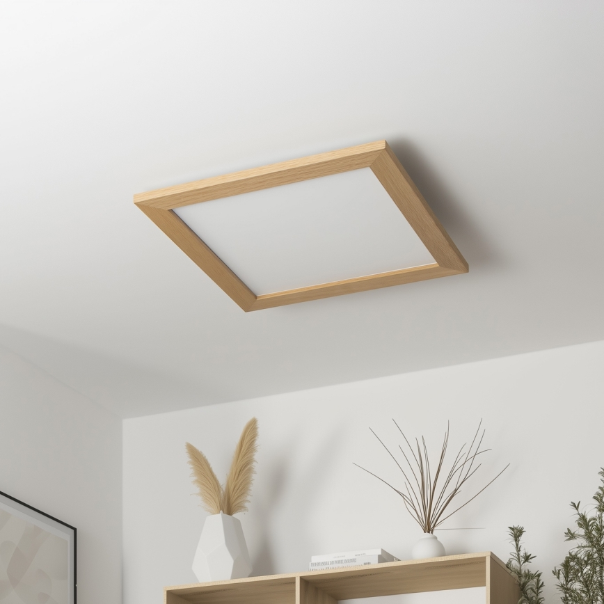 Brilagi - Димируема таванна лампа SLIMFRAME WOOD LED/36W/230V 49,5x49,5 cm 3000-6000K кафява + дистанционно управление