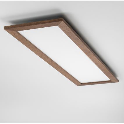 Brilagi - LED димируемо таванно осветително тяло SLIMFRAME WOOD LED/58W/230V 124x34 cm 3000-6000K тъмнокафяво + дистанционно управление