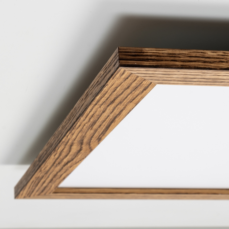 Brilagi - Димируемо LED таванно осветително тяло SLIMFRAME WOOD LED/58W/230V 64x64 cm 3000-6000K кафяво + дистанционно управление