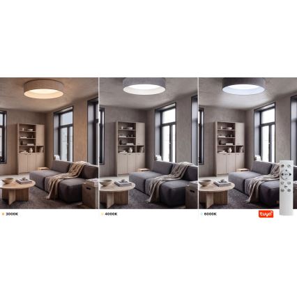 Brilagi - Димируемо таванно осветително тяло VELVET SMARTIX LED/36W/230V 3000-6000K диаметър 55 см сиво Wi-Fi Tuya Beacon + дистанционно управление