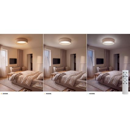 Brilagi - LED димируемо таванно осветително тяло VELVET SMART VARI LED/24W/230V 3000-6500K Ø 45 см бежово + дистанционно управление