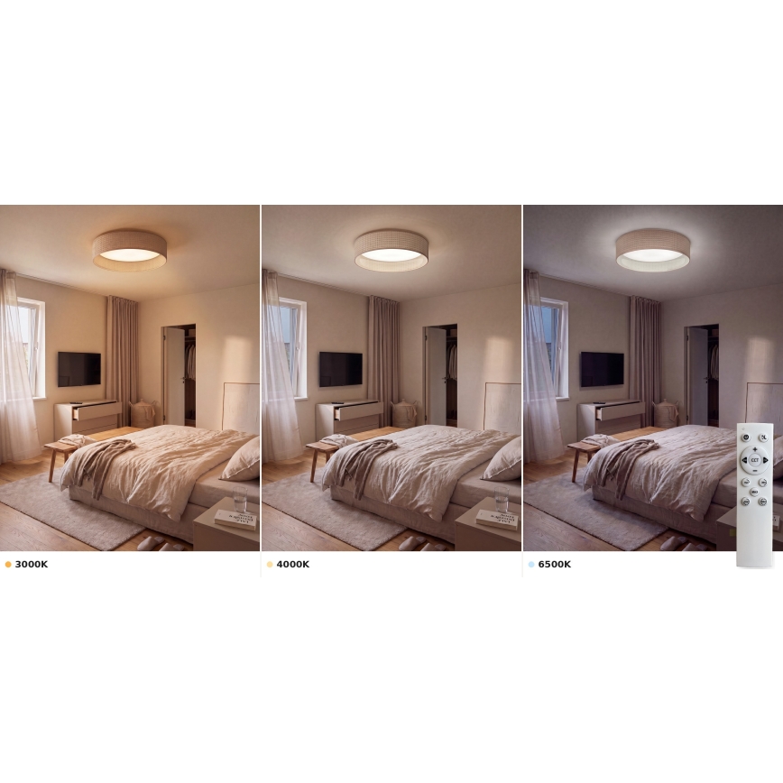 Brilagi - LED димируемо таванно осветително тяло VELVET SMART VARI LED/24W/230V 3000-6500K Ø 45 см бежово + дистанционно управление