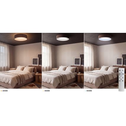 Brilagi - LED димируемо таванно осветително тяло VELVET SMART VARI LED/24W/230V 3000-6500K Ø 45 см кафяво + дистанционно управление