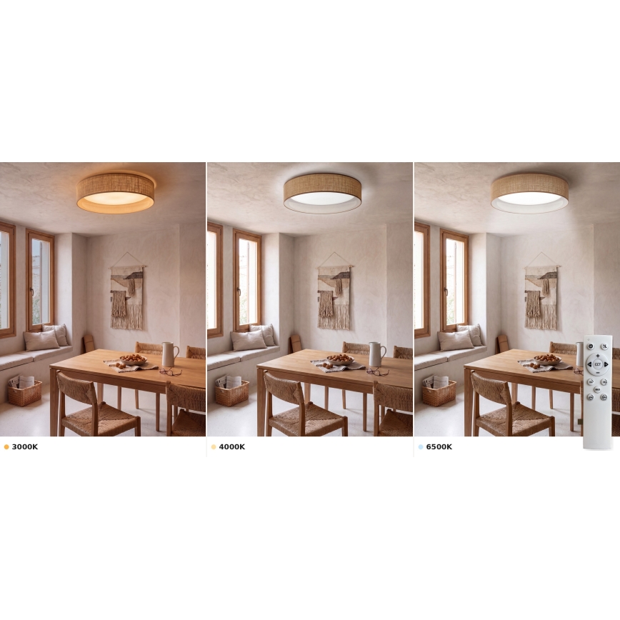 Brilagi - LED димируемо таванно осветително тяло VELVET SMART VARI LED/36W/230V 3000-6500K Ø 55 см бежово + дистанционно управление