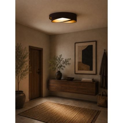 BRILAGI - LED Димируемо таванно осветително тяло VELVET TWIST LED/36W/230V 3000-6000K pr. 65 cm Wi-Fi Tuya Beacon кафяво/златно + дистанционно управление