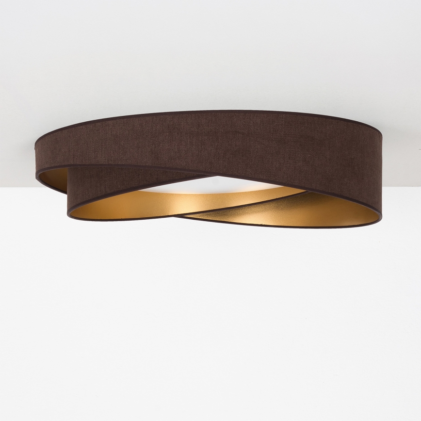 BRILAGI - LED Димируемо таванно осветително тяло VELVET TWIST LED/36W/230V 3000-6000K pr. 65 cm Wi-Fi Tuya Beacon кафяво/златно + дистанционно управление