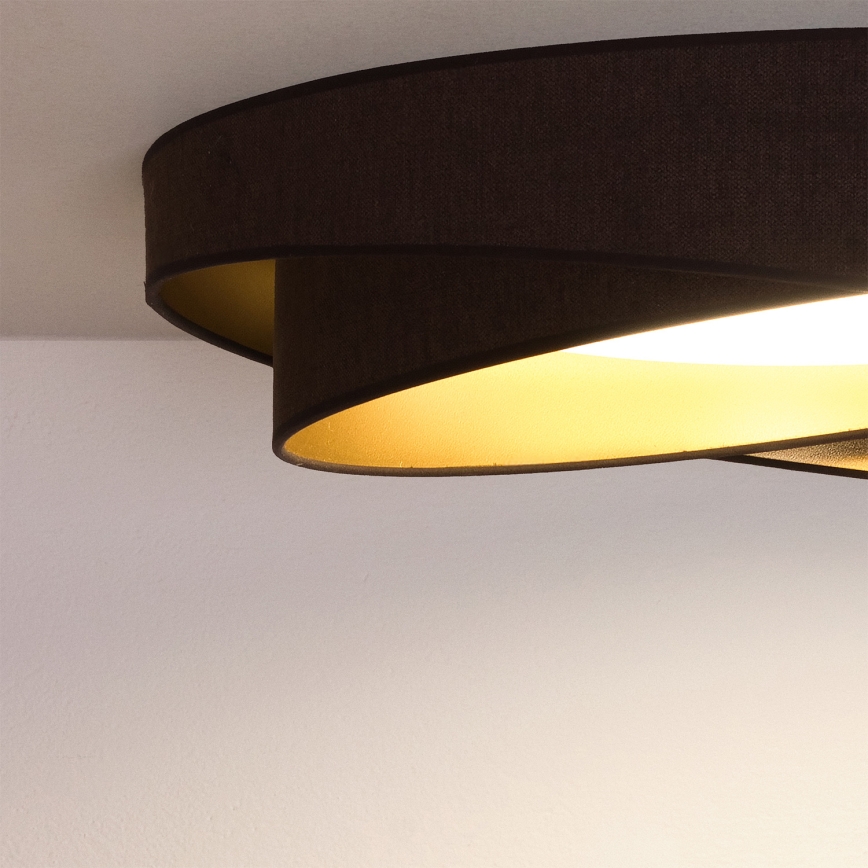 BRILAGI - LED Димируемо таванно осветително тяло VELVET TWIST LED/36W/230V 3000-6000K pr. 65 cm Wi-Fi Tuya Beacon кафяво/златно + дистанционно управление
